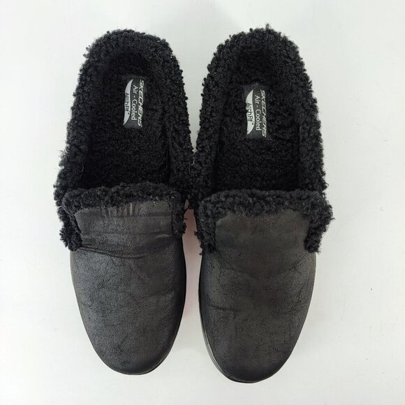 Skechers Woman’s Black Faux Serpa Cozy Camper Fleece Clog Shoes Size 8.5 - Picture 4 of 9